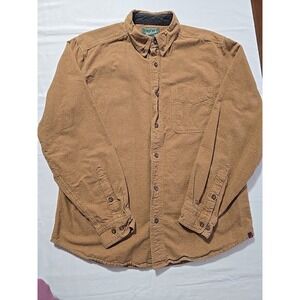 Woolrich Men's Large Brown Long Sleeve Flannel Shirt Heavy & Soft Outdoor Hunt